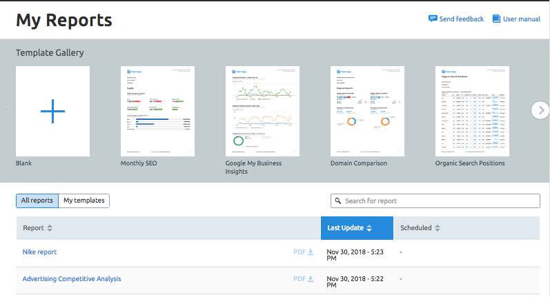 My Reports Semrush Knowledge Base Semrush Toolkits Semrush