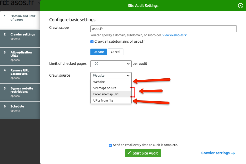 What is semrush subdomain backlinks